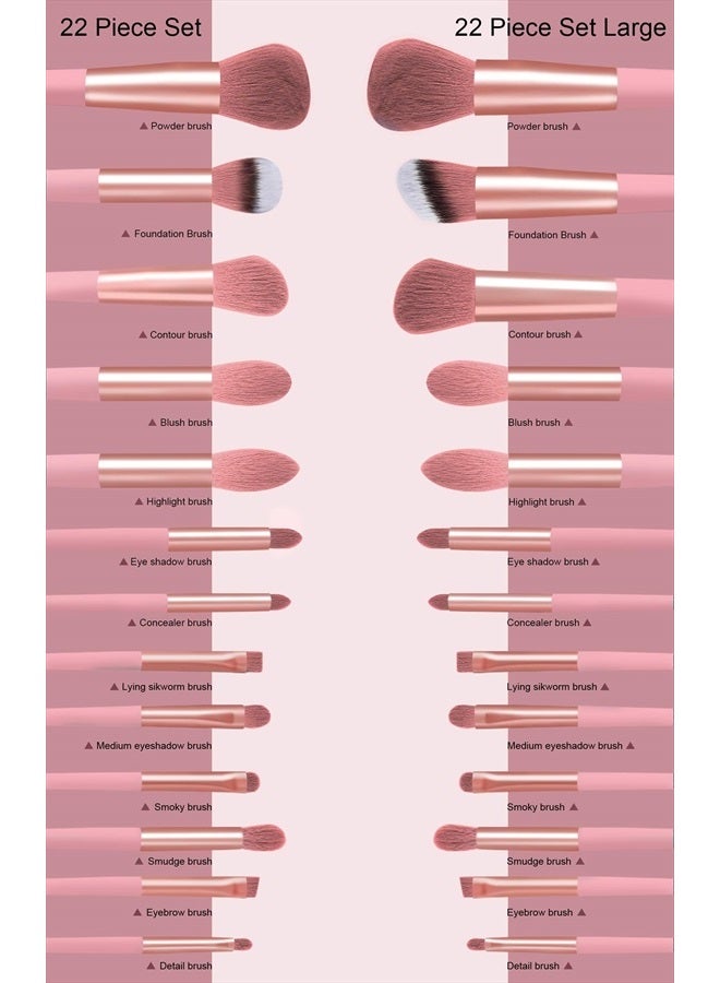Koccido Makeup Brushes 22 Pcs Makeup Kit,Foundation Brush Eyeshadow Brush Make up Brushes Set (Pink, 22 Piece Set) - Image 4