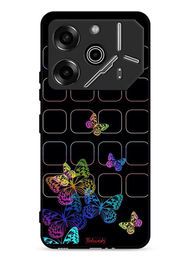 Tolwak Tecno Pova 6 Pro 5G Protective Case Cover Colorful Butterflies - Image 1