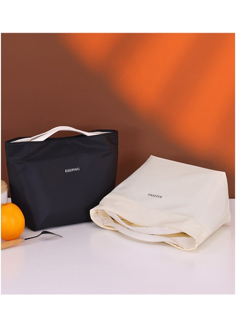 Insulated Canvas Tote Lunch Bag Cotton Black, Thermal Retention leak-proof light durable for Student, Men, Women, Outdoor, Office, Picnic lunch box bag  - Image 1