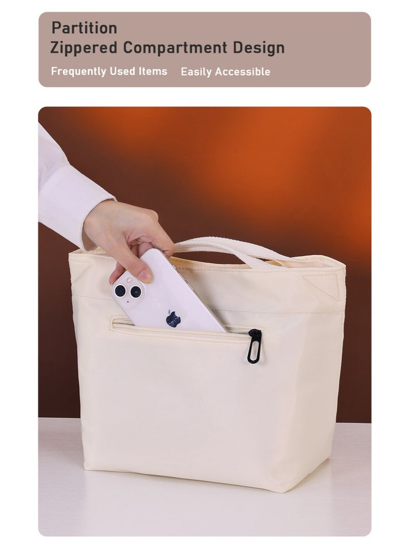 Insulated Canvas Tote Lunch Bag Cotton Black, Thermal Retention leak-proof light durable for Student, Men, Women, Outdoor, Office, Picnic lunch box bag  - Image 4