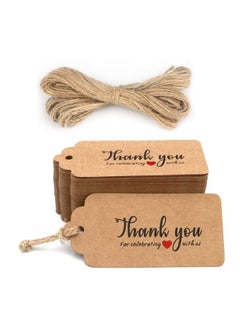 g2plus Thank You For Celebrating With Us Tags 100Pcs Paper Gift Tags With Natural Jute Twine Perfect For Weddingbaby Shower And Party Decoration (Red)  - Image 2