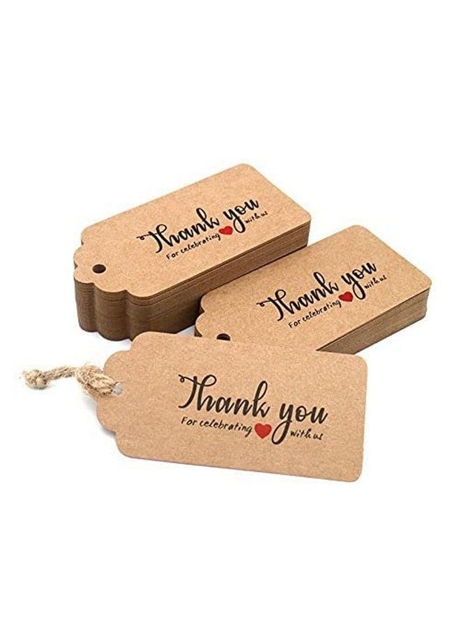 g2plus Thank You For Celebrating With Us Tags 100Pcs Paper Gift Tags With Natural Jute Twine Perfect For Weddingbaby Shower And Party Decoration (Red)  - Image 5