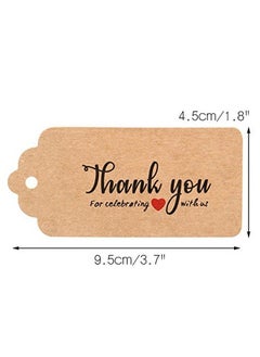 g2plus Thank You For Celebrating With Us Tags 100Pcs Paper Gift Tags With Natural Jute Twine Perfect For Weddingbaby Shower And Party Decoration (Red)  - Image 3