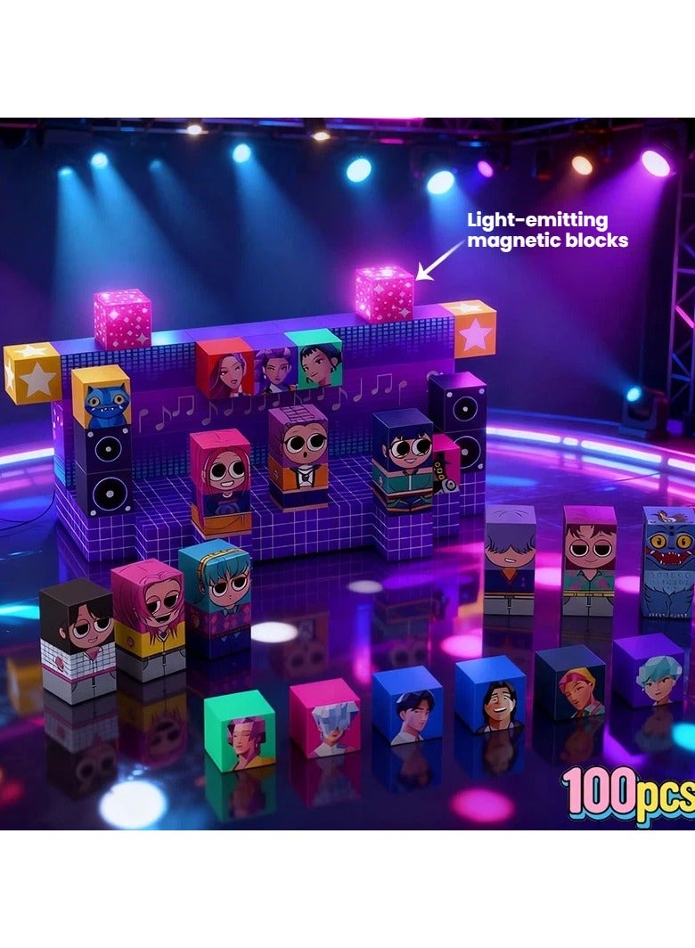 general K-POP: Demon-Hunting Girl Group Magnetic Building Blocks Toy – Freely Assemble to Develop Spatial Thinking and Hands-On Skills - Image 2