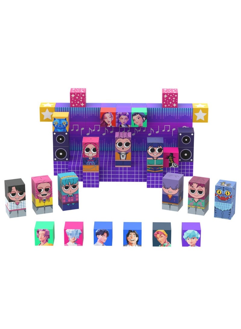 general K-POP: Demon-Hunting Girl Group Magnetic Building Blocks Toy – Freely Assemble to Develop Spatial Thinking and Hands-On Skills - Image 1