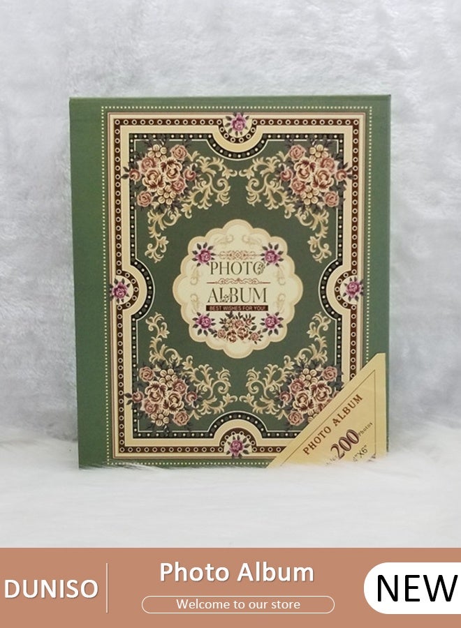 DUNISO 200 Pockets Stamping Photo Album for 6 Inches Photos Portable Photo Album for Family Wedding Boys Girls - Image 1