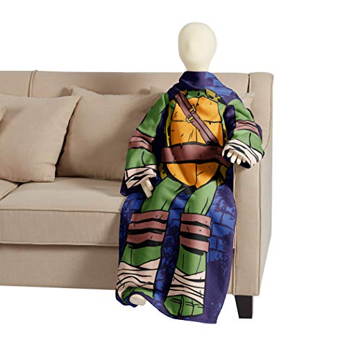 Northwest Youth Comfy Throw Blanket with Sleeves Nickelodeon Teenage Mutant Ninja Turtles, Being Leo, Multi Color - Image 5
