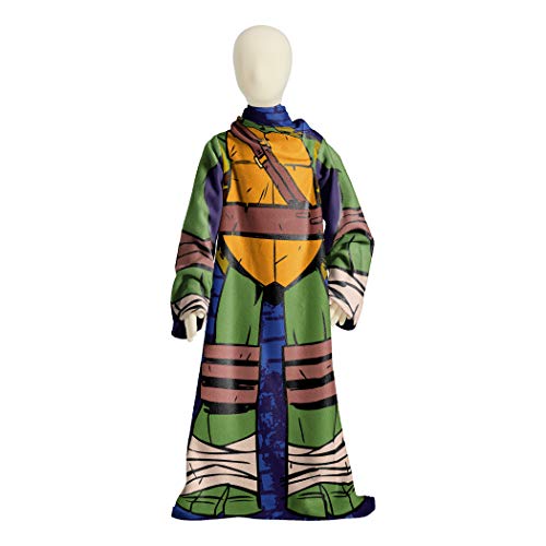 Northwest Youth Comfy Throw Blanket with Sleeves Nickelodeon Teenage Mutant Ninja Turtles, Being Leo, Multi Color - Image 4