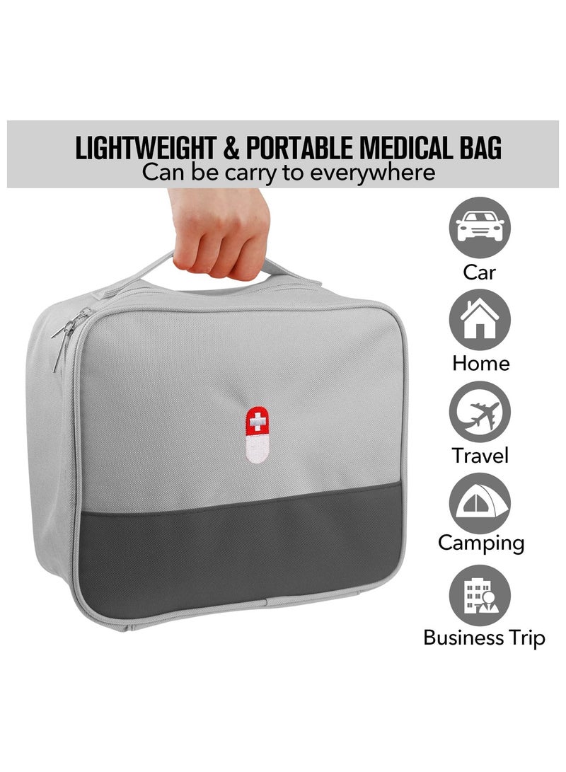 SYOSI Empty First Aid Bags Travel Medical Supplies Cosmetic Organizer Insulated Medicine Bag Convenient Safety Kit Suit for Family Outdoors Hiking Camping Car Office Workplace - Image 2