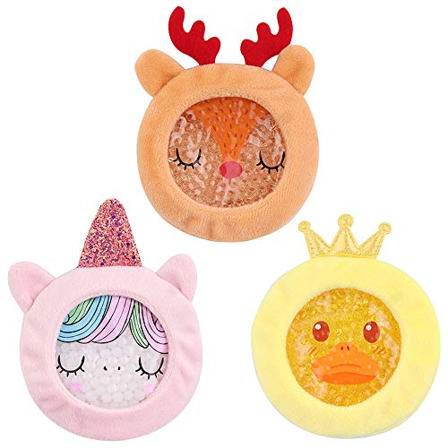 Hilph Kids Ice Packs for Boo Boos Reusable Gel Cold Packs for Toddlers Injuries 3 Pcs Hot Cold Compress with Cute Plush Sleeves for Pain Relief Fever Wisdom Teeth First Aid Bumps Unicorn - Image 2