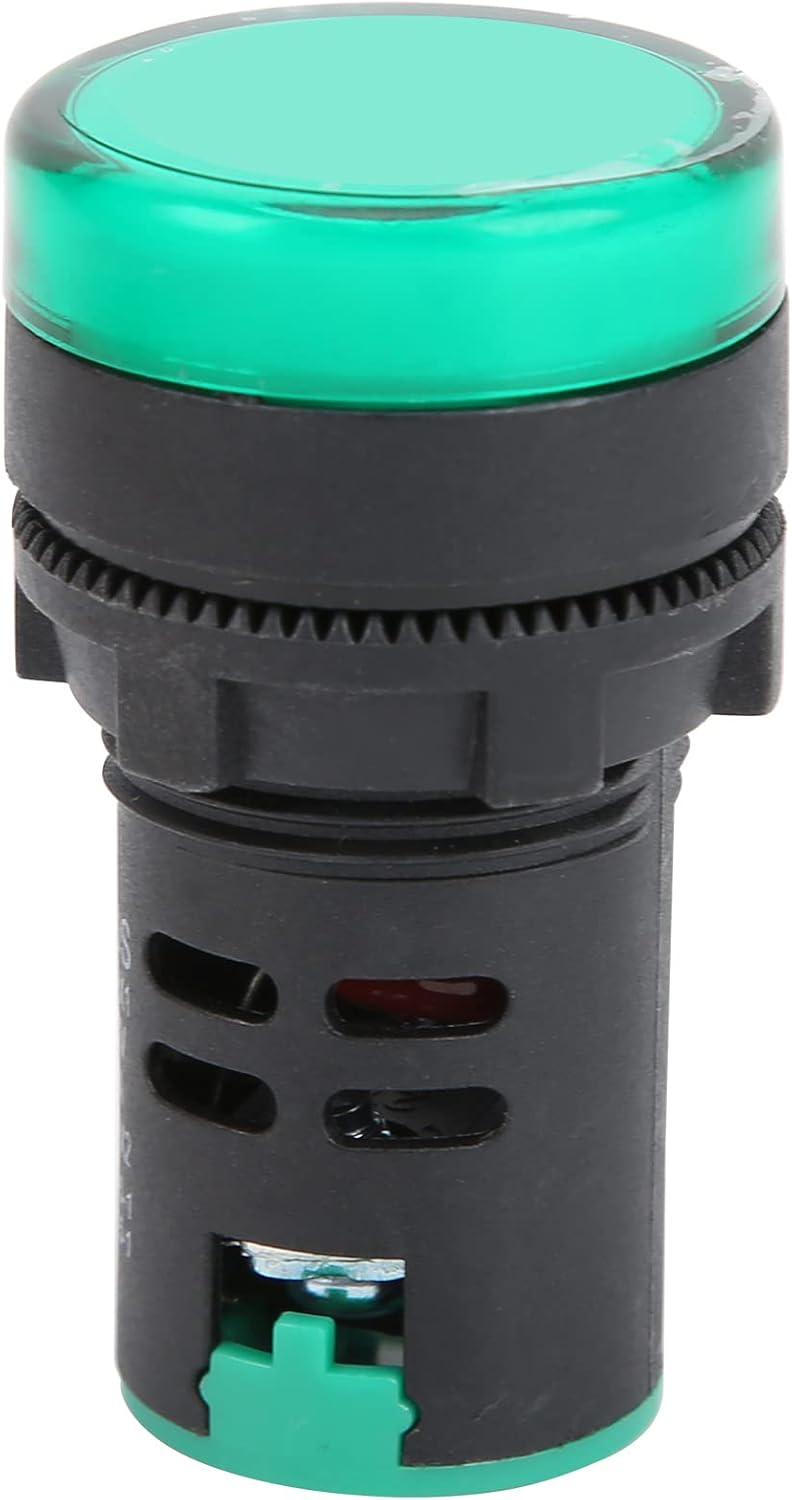 LED Indicator Light 10PCS, High Brightness Green Signal Lamp, 22mm AC220V - Energy Efficient, Durable ABS Material, Ideal for Equipment and Instrument Indication (AC/DC12V) - Image 2