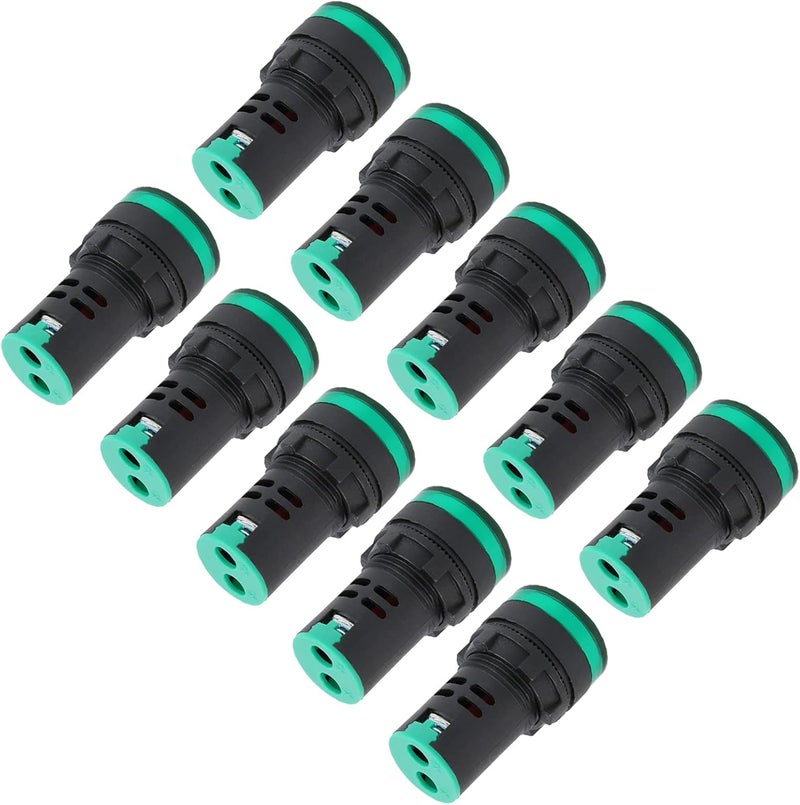 LED Indicator Light 10PCS, High Brightness Green Signal Lamp, 22mm AC220V - Energy Efficient, Durable ABS Material, Ideal for Equipment and Instrument Indication (AC/DC12V) - Image 3