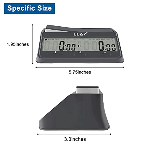 LEAP Chess Clock 9921 Updated Programme Byo-yomi Delay Bonus with Large Screen - Image 3