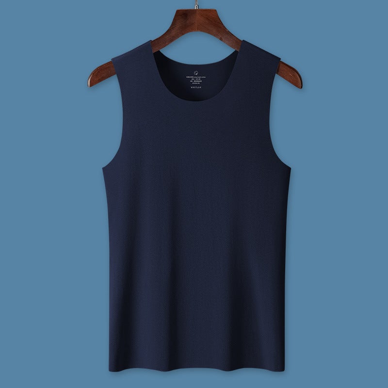 New Vest Mens Spring and Summer Pure Cotton Traceless Running Sports Fitness Racing Hurdle Quick-drying Mens Vest Sweat Lining wine red  - Image 2
