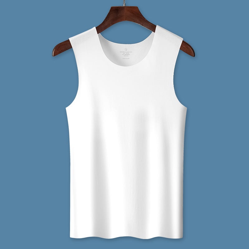 New Vest Mens Spring and Summer Pure Cotton Traceless Running Sports Fitness Racing Hurdle Quick-drying Mens Vest Sweat Lining wine red  - Image 3
