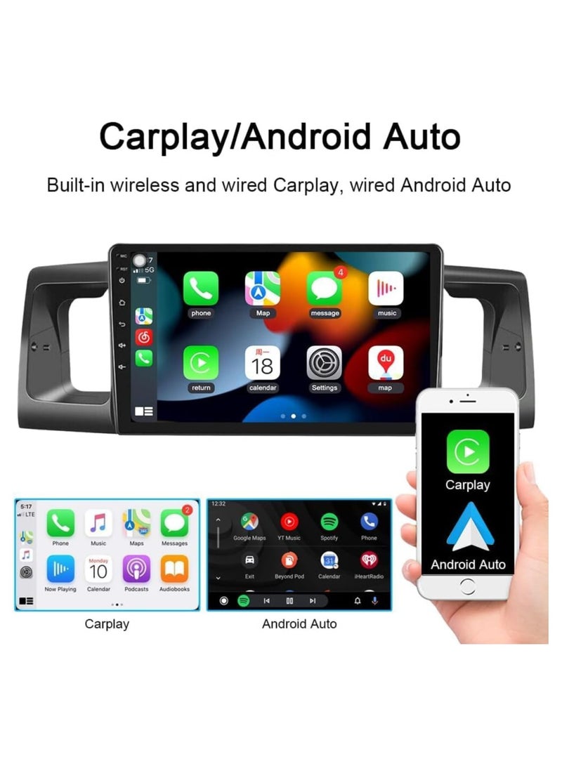 ستيريو سيارة أندرويد لتويوتا كورولا راديو 2006-2013 مع المدمج في DSP Wireless Carplay Android Auto 2GB Ram مع كاميرا احتياطية 9 بوصة وحدة رأس ستيريو للسيارة - Image 5