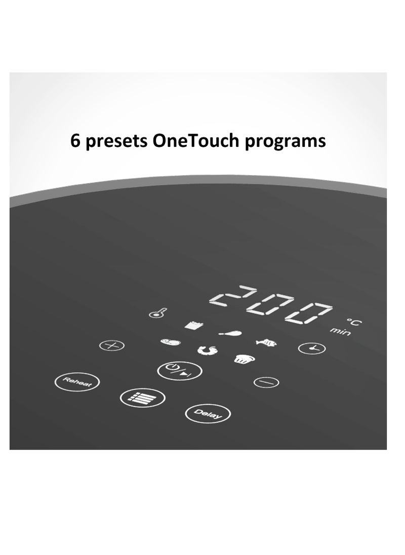 أوسكار أوسكار | مقلاة تعمل باللمس DTB | الموديل: OAF3LDTB | الأطعمة التي تحتوي على كميات أقل من الزيت | تكنولوجيا إعادة تدوير الهواء السريع | أدوات تحكم رقمية تعمل باللمس سهلة الاستخدام | تصميم مدمج  - Image 2