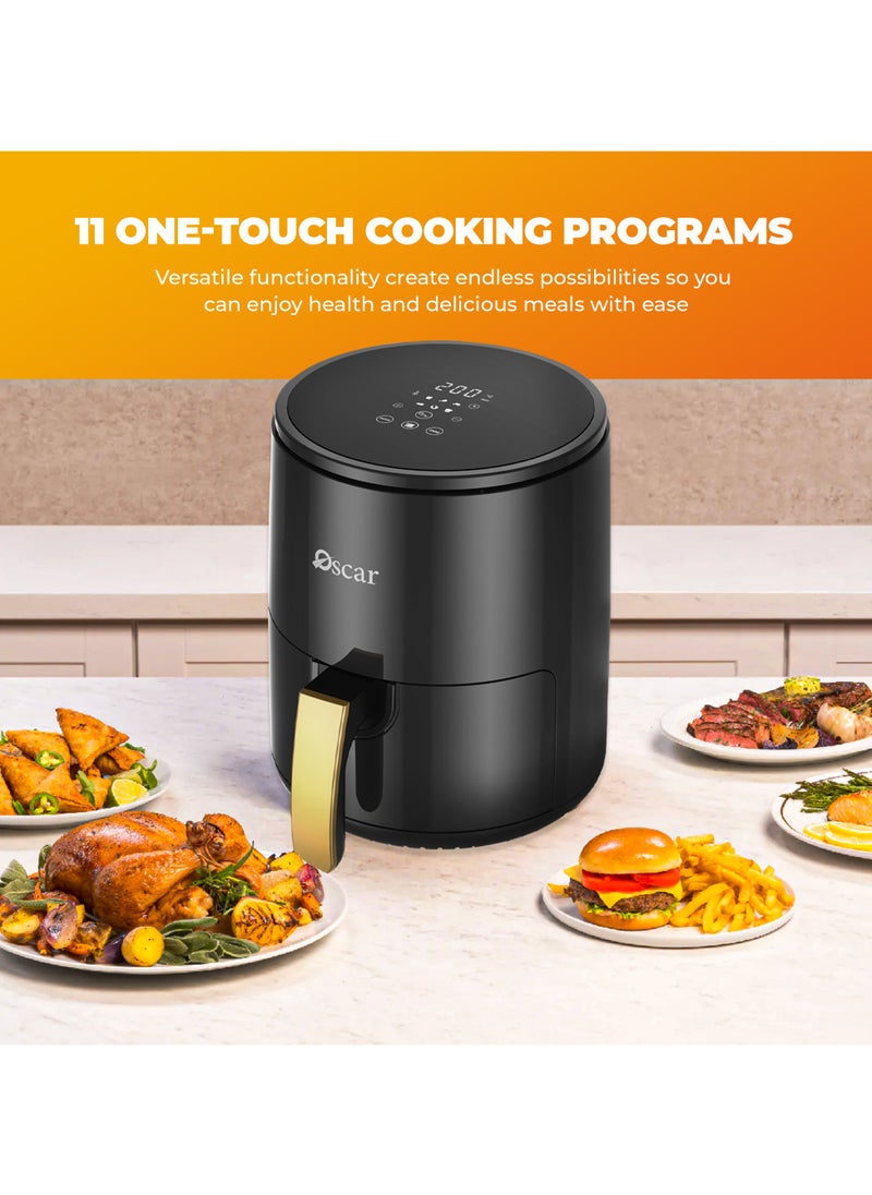 OSCAR | DTB Touch Fryer | Model: OAF3LDTB | Foods with Less Oil | Rapid Air Recycling Technology | Easy-to-Use Digital Touch Controls | Compact Design | 3 Liters Capacity