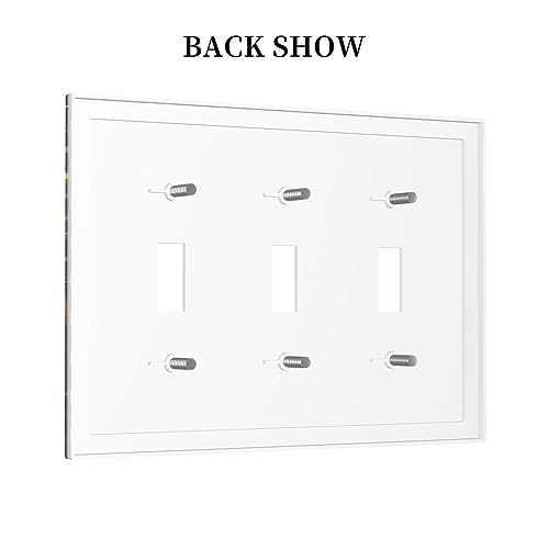 Yamxbfa Retro Mushroom Owl Snails Animals 3 Gang Light Switch Plate Decorative Vintage Black Background Triple Toggle Wall Plate Cover Electrical Faceplate for Bathroom Home Living Bedroom Art Panel Decor - Image 4