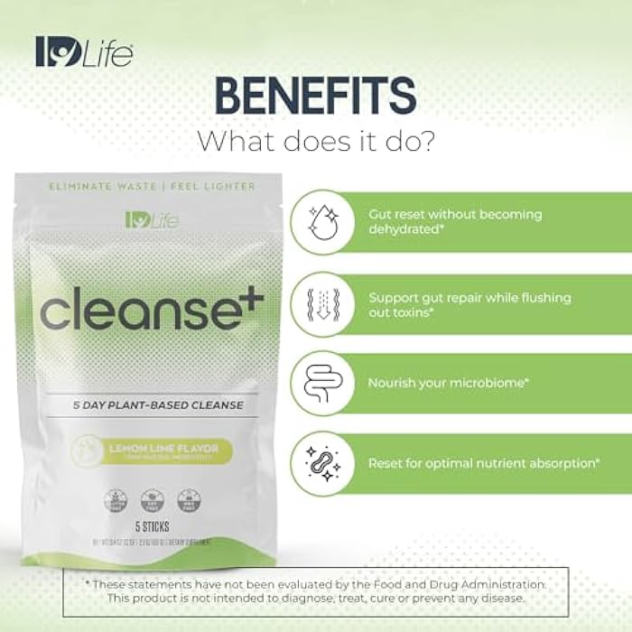 IDLife مسحوق مشروب تنظيف الليمون والليمون الأخضر من IDLife - صيغة إعادة ضبط الأمعاء لمدة 5 أيام للتخلص الصحي وامتصاص المغذيات، اشعر بالخفة - 5 أعواد لكل كيس - Image 4