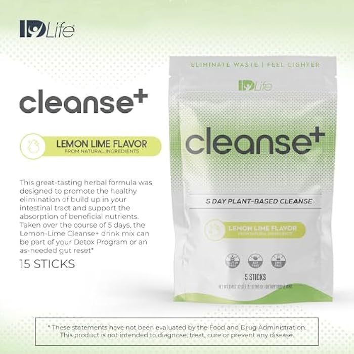 IDLife مسحوق مشروب تنظيف الليمون والليمون الأخضر من IDLife - صيغة إعادة ضبط الأمعاء لمدة 5 أيام للتخلص الصحي وامتصاص المغذيات، اشعر بالخفة - 5 أعواد لكل كيس - Image 3
