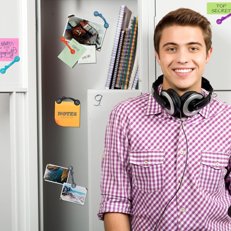 SUNFICON 6 Pack Magnetic Cord Organizers Cable Clips Cable Straps Silicone Twist Ties Colorful Headphone Cord Keeper Holder Manager Bookmark Whiteboard Fridge Magnet Keychain Gift Home,Office,School - Image 5