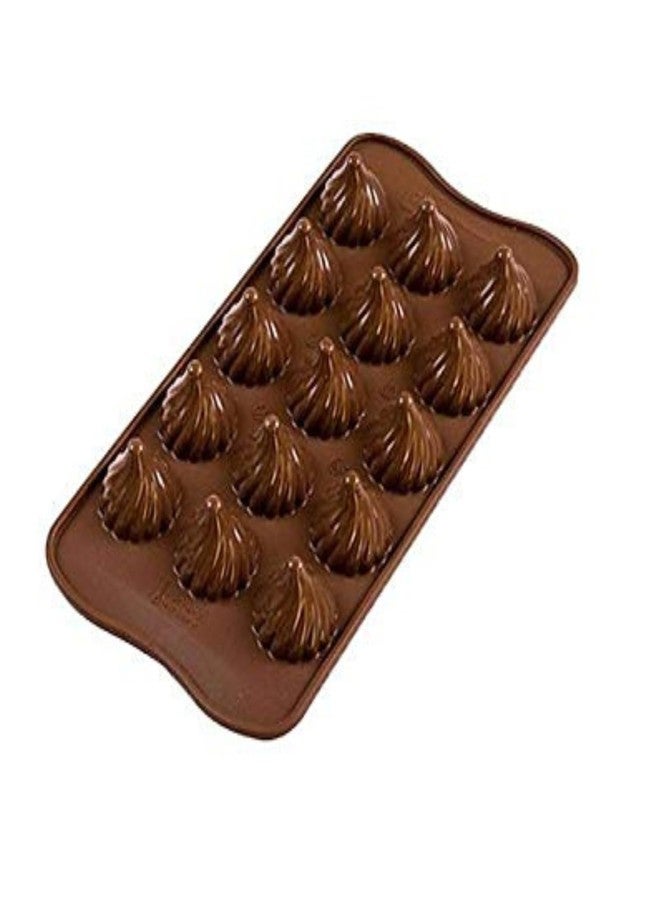 Cake Decor Mini Modak Shape 15 Cavity Chocolate Mould, Silicone Molds for Chocolate, Chocolate Silicone Moulds, Silicon Brown Chocolate Moulds for Ganesh Chaturti Festivals - Image 1