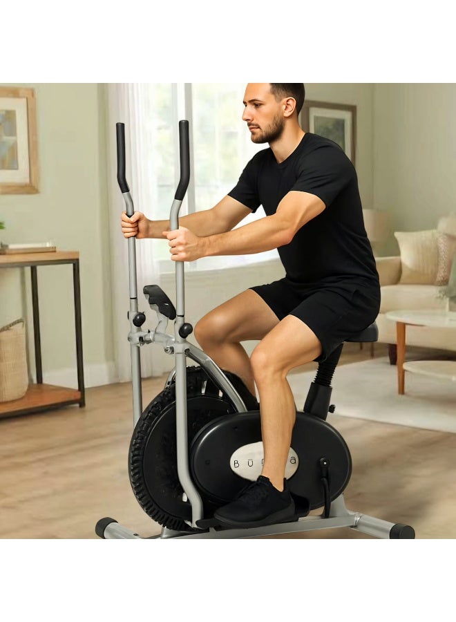 bunca Home Full Body Exercise Bike with LCD Display, Multi-Resistance, Space-Saving Design, Supports up to 100kg - Image 2