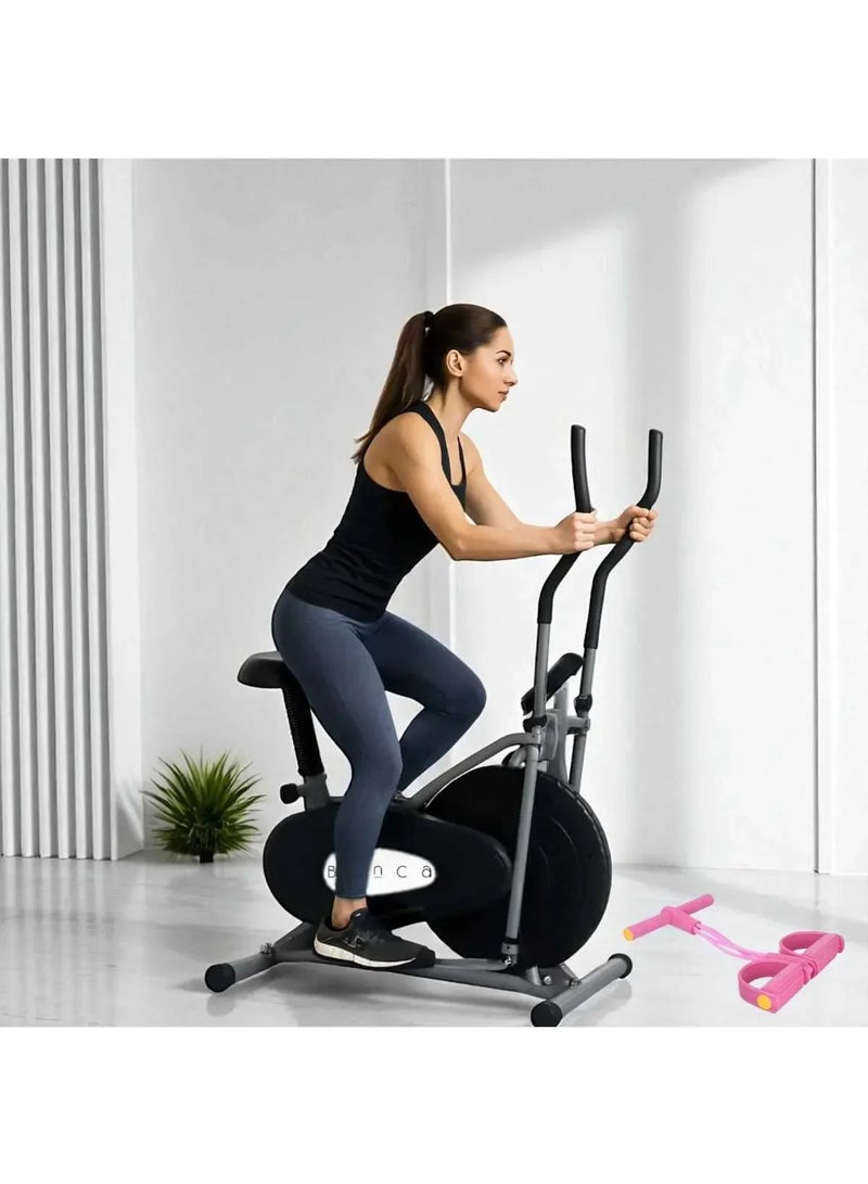bunca Home Full Body Exercise Bike with LCD Display, Multi-Resistance, Space-Saving Design, Supports up to 100kg - Image 1