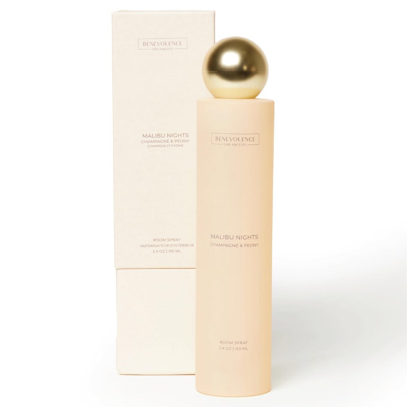 Benevolence LA Champagne & Peony Room Spray | Benevolence LA Malibu Nights | 3.4oz | Home, Pillow & Linen Fragrance Spray | Low VOC, No Alcohol | Malibu Sands Collection - Image 1
