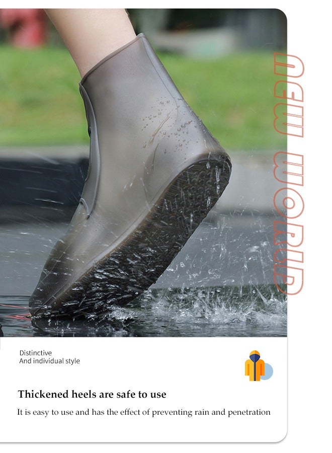 Waterproof Shoe Cover, Anti Slip Rain Boots, Rainproof Shoe Cover, With Double Breasted Buckle, Anti Fouling And Wear Resistant, Suitable For Outdoor Camping, Fishing, Cycling (XL Size, 40 To 41)