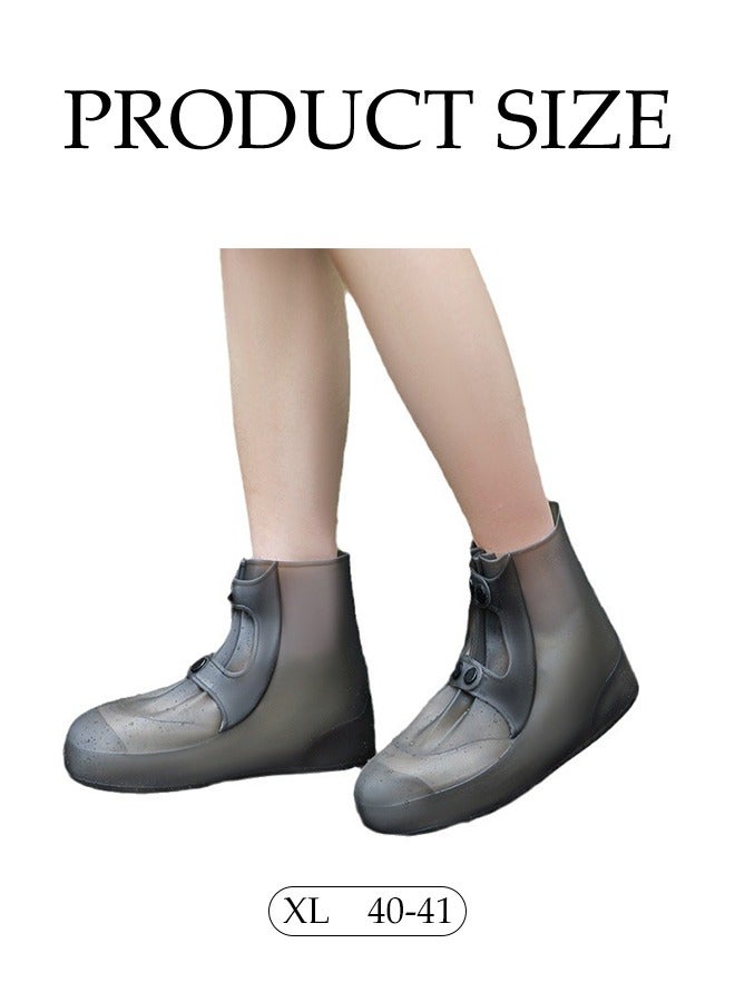 Waterproof Shoe Cover, Anti Slip Rain Boots, Rainproof Shoe Cover, With Double Breasted Buckle, Anti Fouling And Wear Resistant, Suitable For Outdoor Camping, Fishing, Cycling (XL Size, 40 To 41)
