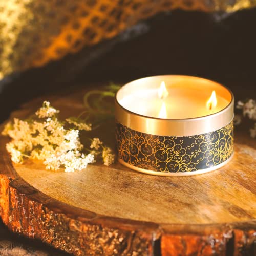 DeBelle Luxe Scented Soy Wax Candle - Oudh Jasmine | Upto 14 Hours| Best Gift, Decoration, Celebration Floral| Reusable Tin| Travel friendly Scented Candle - Image 5