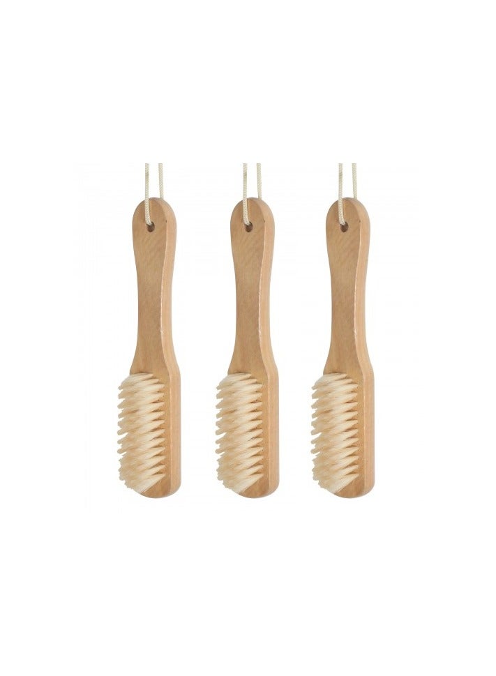 مجموعة من 3 فرش تنظيف أحذية خشبية بمقبض طويل للأحذية - مقبض مريح، فرشاة تنظيف متعددة الأغراض للأحذية والملابس والأرضيات والمزيد - Image 1