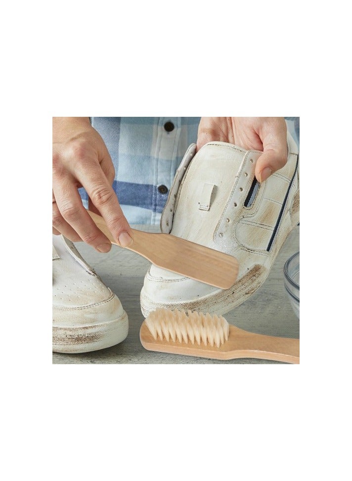 مجموعة من 3 فرش تنظيف أحذية خشبية بمقبض طويل للأحذية - مقبض مريح، فرشاة تنظيف متعددة الأغراض للأحذية والملابس والأرضيات والمزيد - Image 3