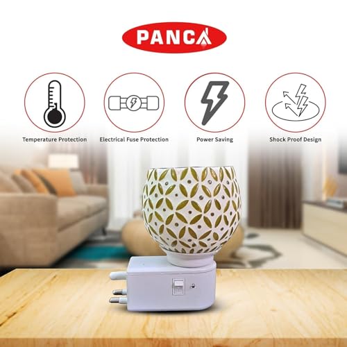 PANCA Ceramic Star Camphor Diffuser & Night Lamp | Electric Kapoor Dani for Home | Ceramic Aroma Burner, Incense Holder & Dhoop Dani | Camphor Diffuser for Puja, Room Fragrance (Set of 1) - Image 5