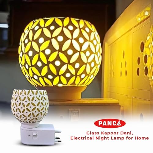 PANCA Ceramic Star Camphor Diffuser & Night Lamp | Electric Kapoor Dani for Home | Ceramic Aroma Burner, Incense Holder & Dhoop Dani | Camphor Diffuser for Puja, Room Fragrance (Set of 1) - Image 3