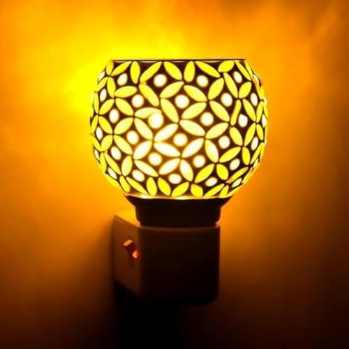 PANCA Ceramic Star Camphor Diffuser & Night Lamp | Electric Kapoor Dani for Home | Ceramic Aroma Burner, Incense Holder & Dhoop Dani | Camphor Diffuser for Puja, Room Fragrance (Set of 1) - Image 2