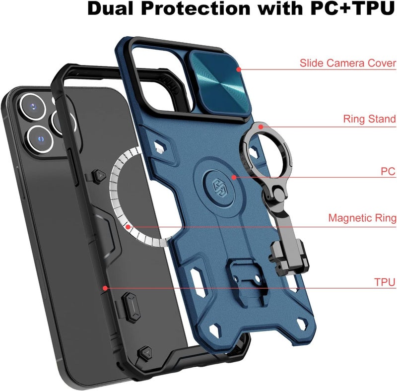 Nillkin Camshield Armor Pro Magnetic Series Cover Case Designed For Apple Iphone 13 Pro Max Black - Image 3