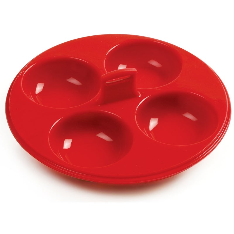 Norpro Norpro Silicone 4 Egg Poacher Red 