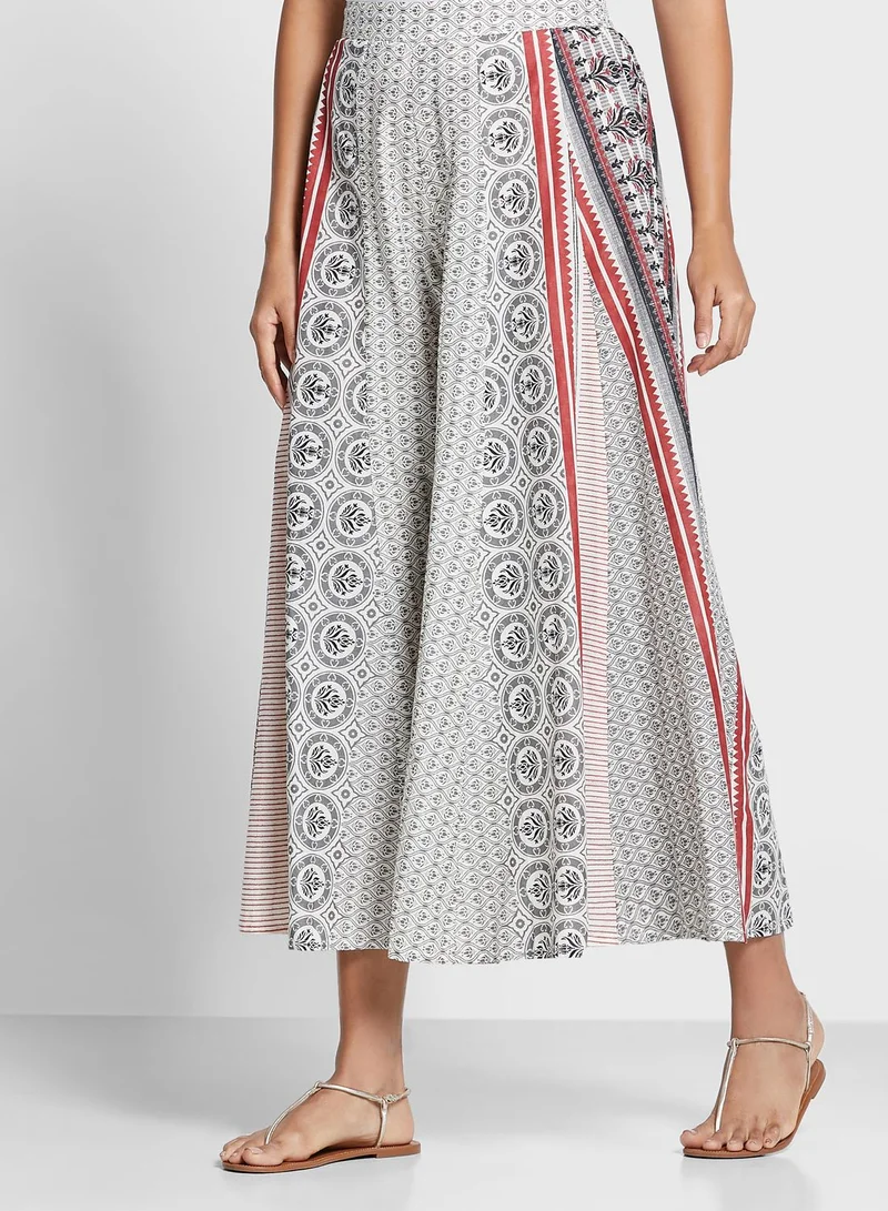 W High Waist Printed Palazzo