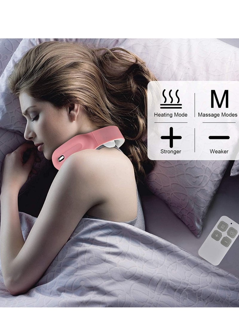 SYOSI Electric Pulse Neck Massager Cordless, Intelligent with Heat, 3 Modes 15 Levels Deep Tissue Trigger Point for Pain Relief and Relax at Office, Home, Travel, Car  - Image 5