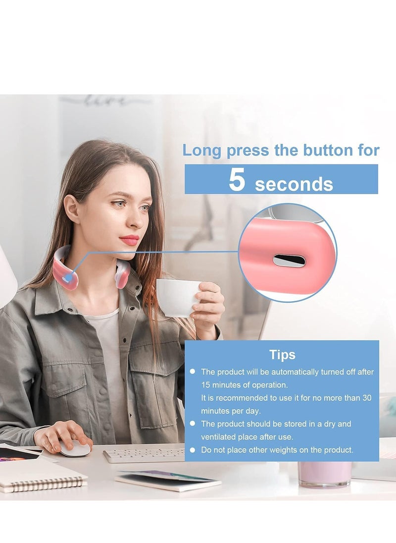 SYOSI Electric Pulse Neck Massager Cordless, Intelligent with Heat, 3 Modes 15 Levels Deep Tissue Trigger Point for Pain Relief and Relax at Office, Home, Travel, Car  - Image 3