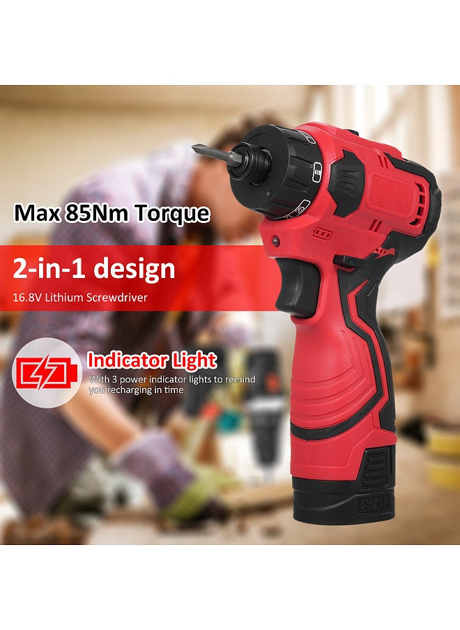 Generic 16.8V Cordless Drill and Impact Driver Set Lithium Screwdriver Torque Adjustable 2 Speed Control Modes Multifunctional Repairing Tool Kit Brushless Motor Electric Screw Driver  - Image 5
