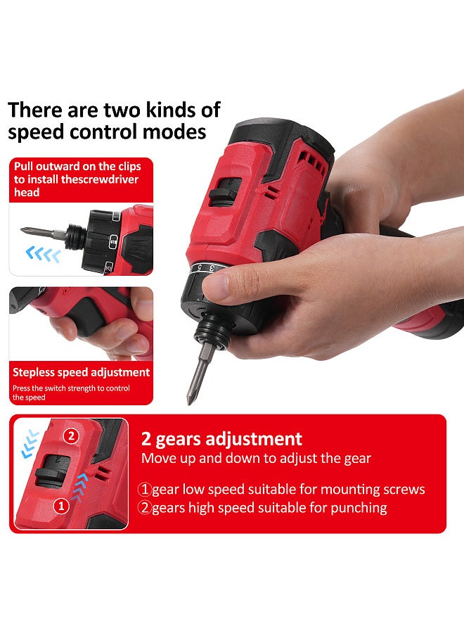 Generic 16.8V Cordless Drill and Impact Driver Set Lithium Screwdriver Torque Adjustable 2 Speed Control Modes Multifunctional Repairing Tool Kit Brushless Motor Electric Screw Driver  - Image 4