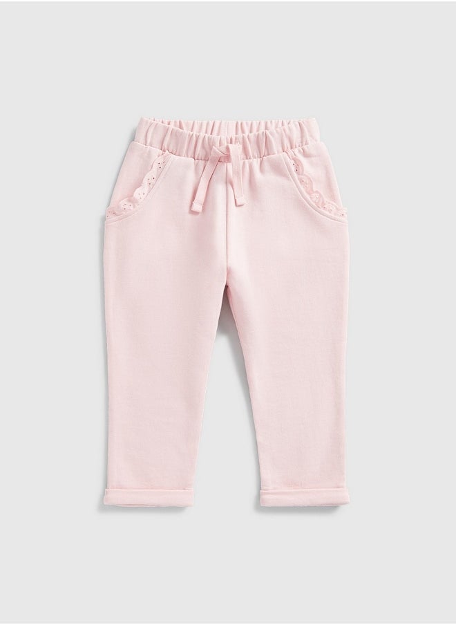 mothercare Pink Broderie Frill Joggers  - Image 1
