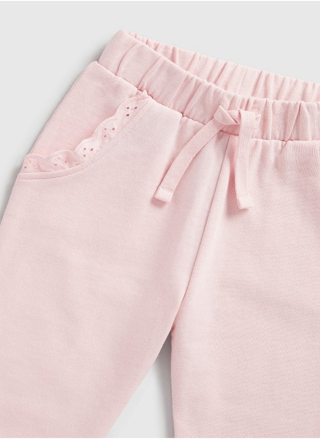 mothercare Pink Broderie Frill Joggers  - Image 2