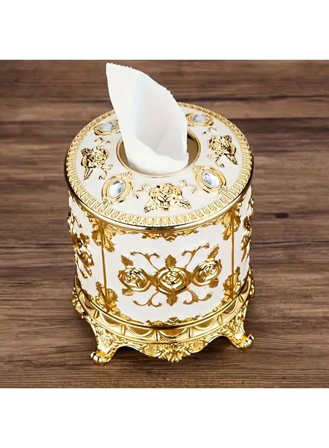 حامل صندوق المناديل الأبيض الدوار بتصميم فتح ملتوي لـ KTV والحانات والفنادق والمطاعم - Image 1