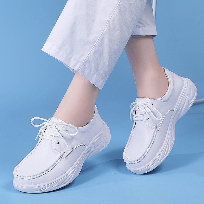 Spot Nurse Shoes Genuine Leather Women'S Lace-Up Soft Sole Non-Slip Breathable Non-Tiring Hospital Work Shoes Dropshipping - Image 4