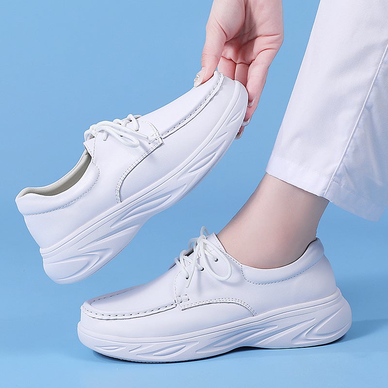 Spot Nurse Shoes Genuine Leather Women'S Lace-Up Soft Sole Non-Slip Breathable Non-Tiring Hospital Work Shoes Dropshipping - Image 5